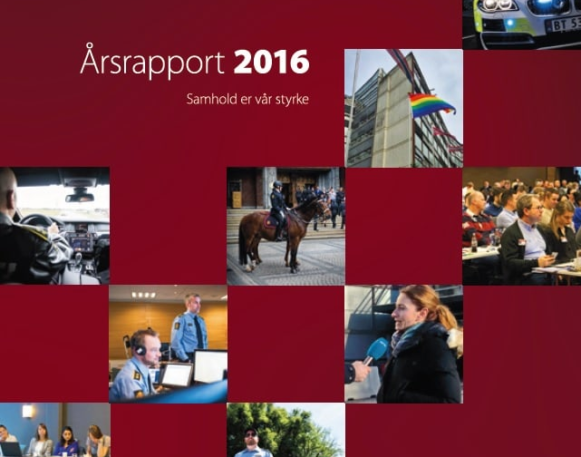 forsiden av årsrapporten for 2016 for oslo politiforening